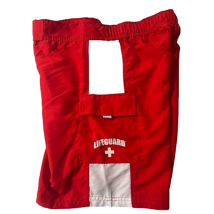 Lifeguard Swim Trunks, Men’s Small, Waist 31-32” Plus Elastic Stretch, NEW